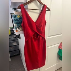 DYNAMITE Red Holiday Cut Out Dress Party Cocktail Dress